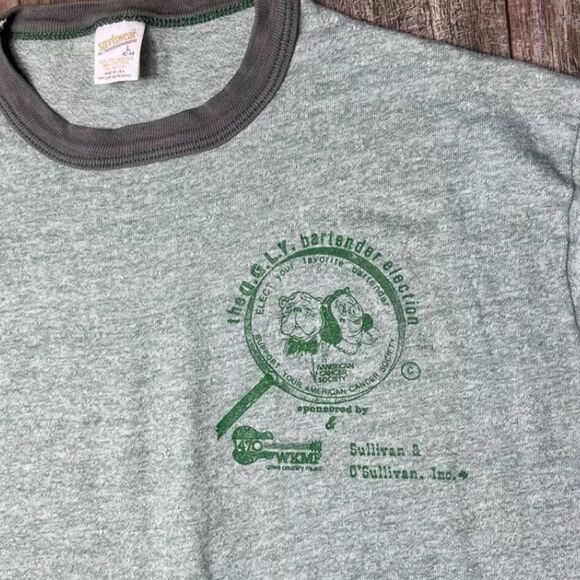 Vintage Single Stitch 1970s/80s UGLY Bartender Election T Shirt Single Stitch - Picture 3 of 7